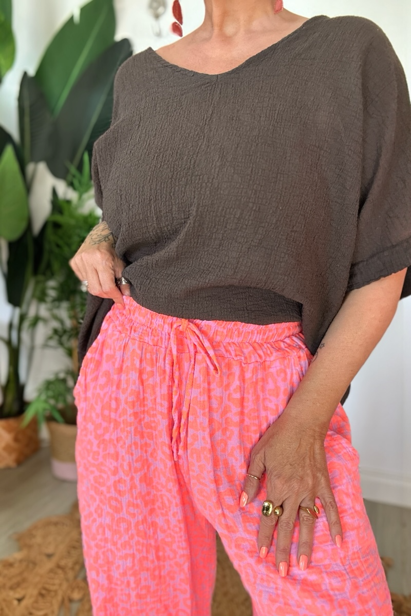 Crete Leopard Print Trousers