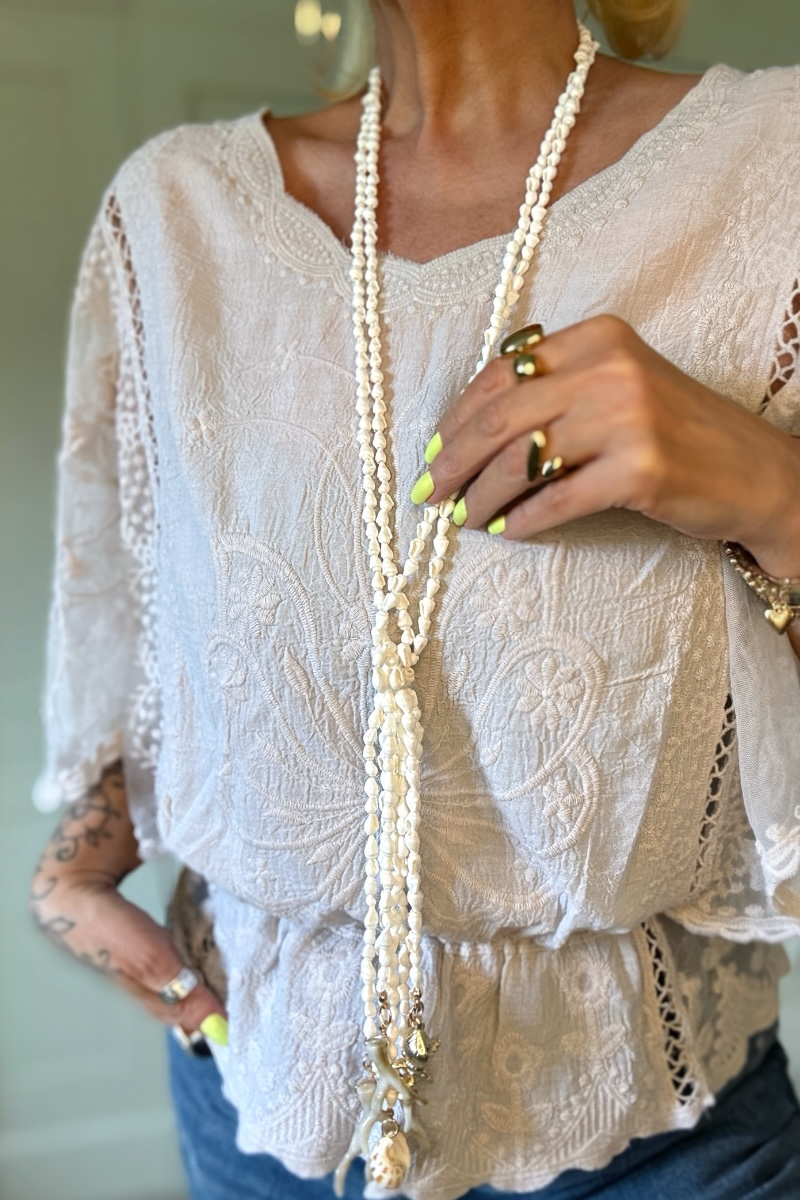 Long Shell Layered Necklace