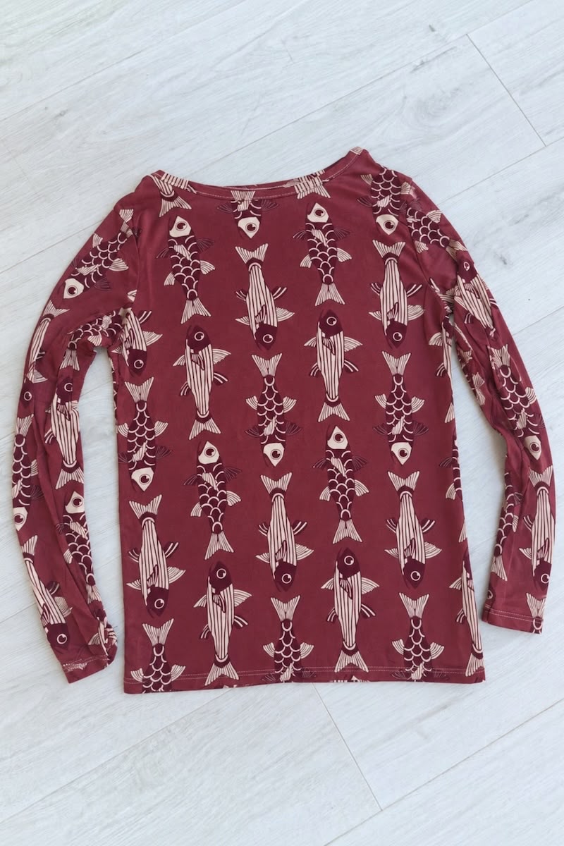 Sheerest Cashmere Mix Knitted Top - Fish