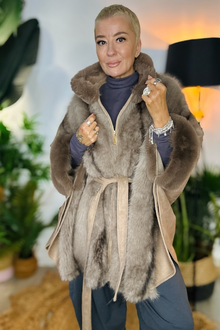 Jess Faux Fur Zip Front Cape