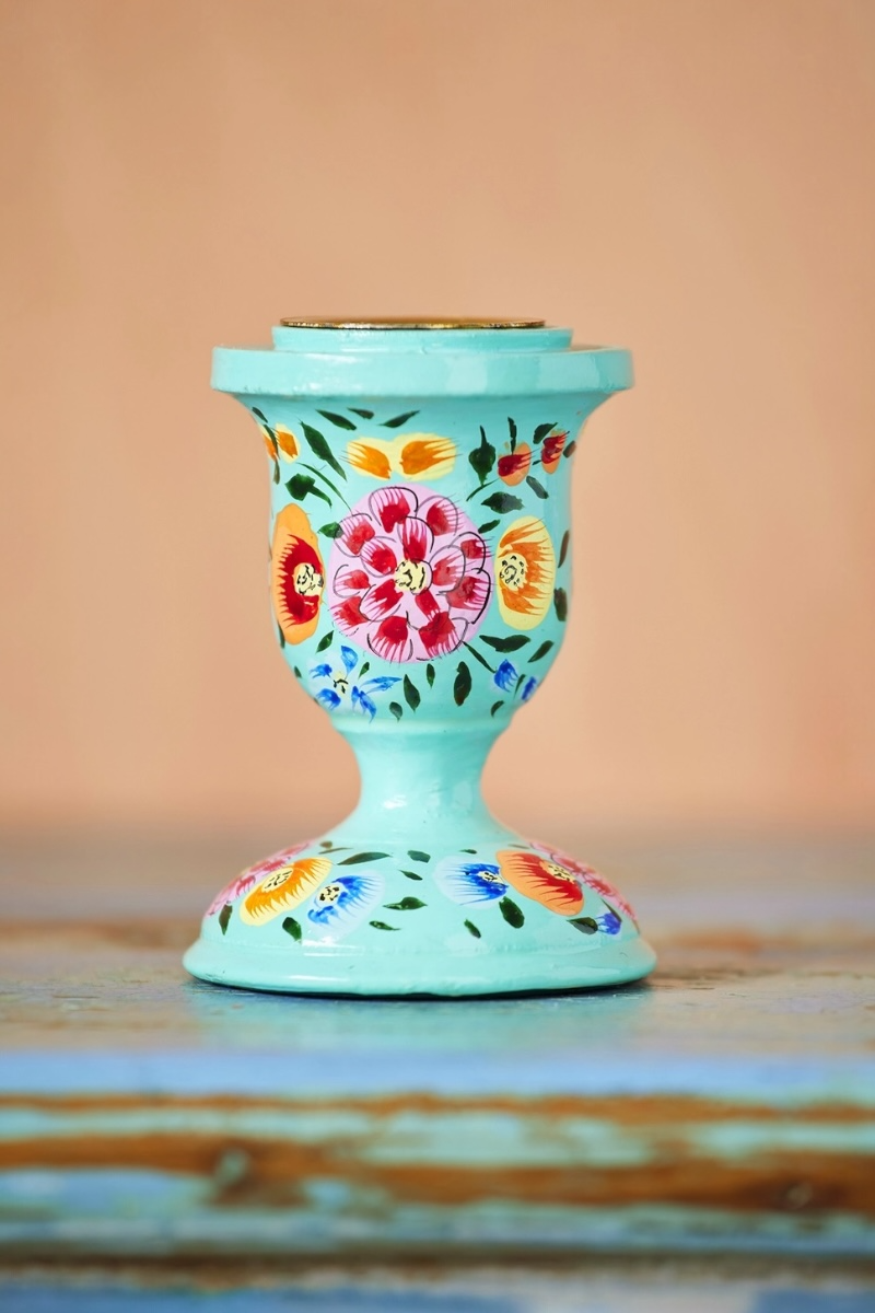 Hand Painted Kashmiri Candlestick