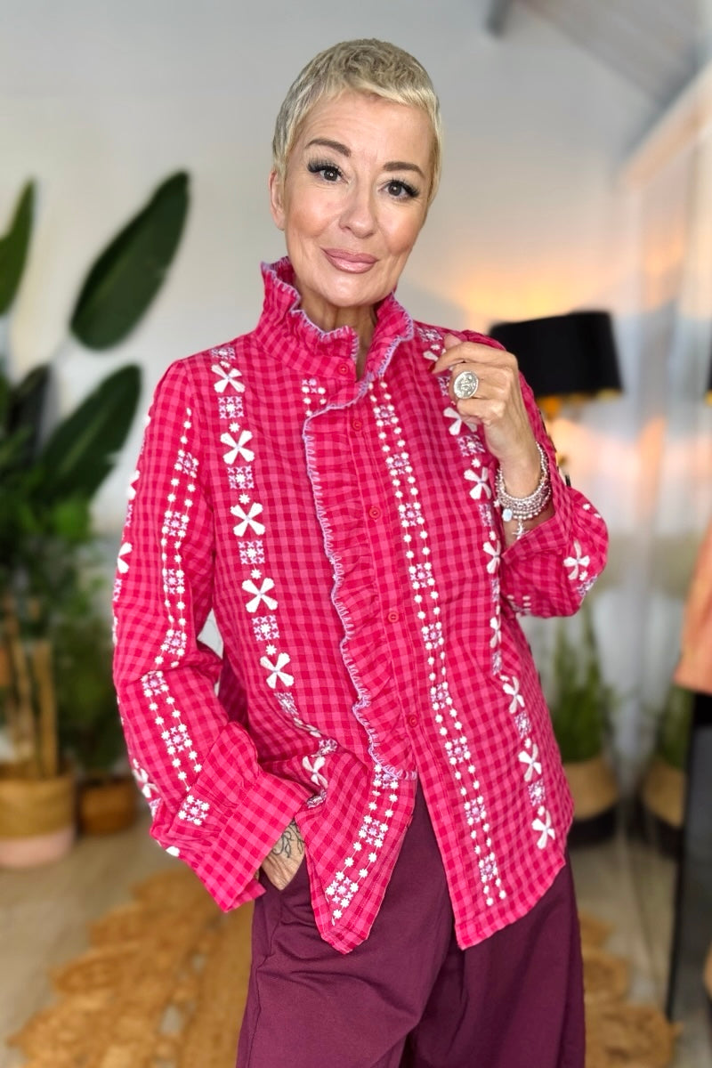 Cherry Red Gingham Shirt