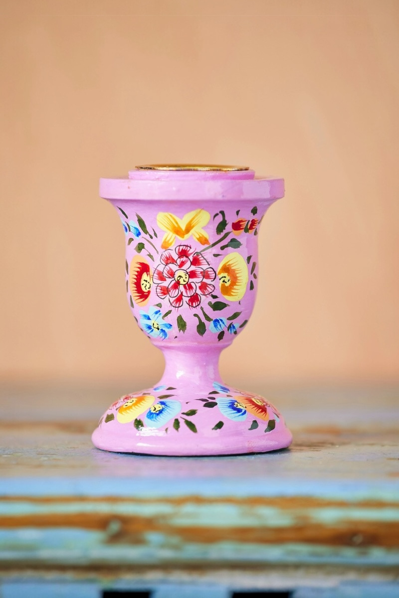 Hand Painted Kashmiri Candlestick
