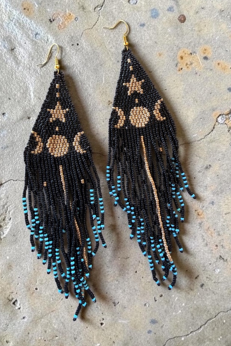 Sun & Moon Beaded Earrings