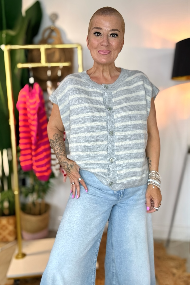 Frankie Sleeveless Knitted Cardigan
