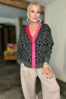 Colour Pop Leopard Print Cardigan