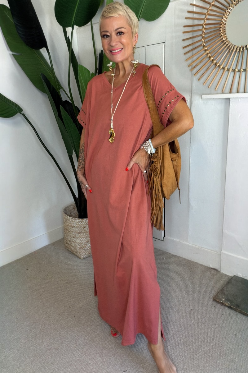 Studded T-Shirt Maxi Dress