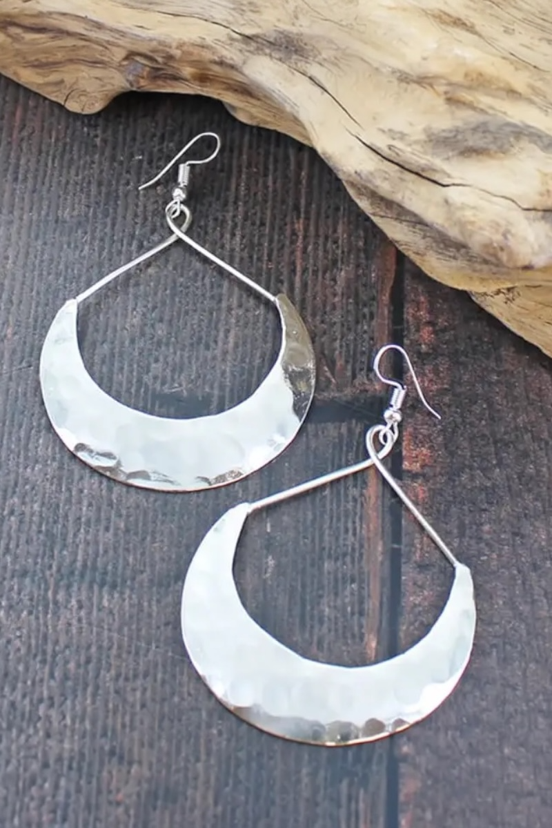 Hammered Moon Earrings