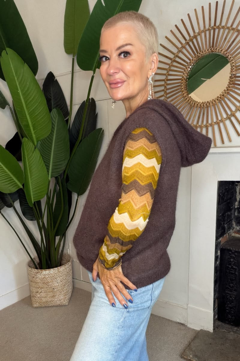 Mohair Sleeveless Hoodie