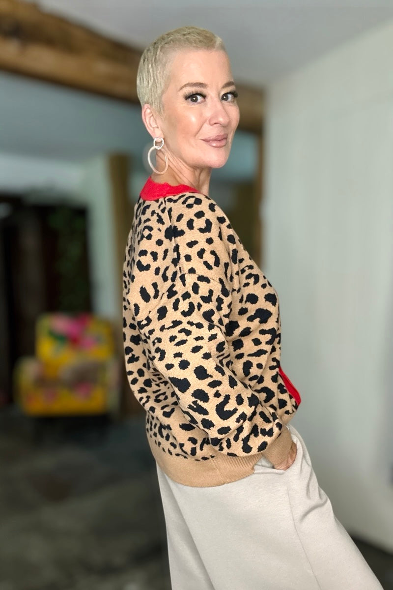 Colour Pop Leopard Print Cardigan