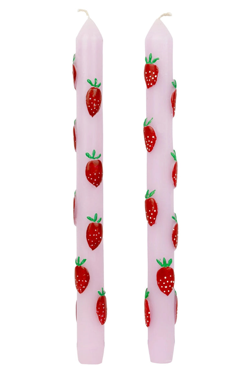 Strawberry Lilac Dinner Candles - 2 Pack