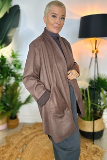 Beth Longline Faux Suede Jacket
