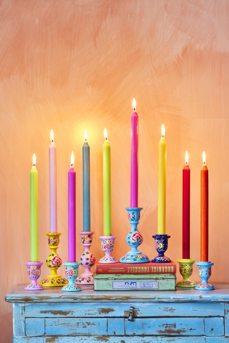 Hand Painted Kashmiri Candlestick