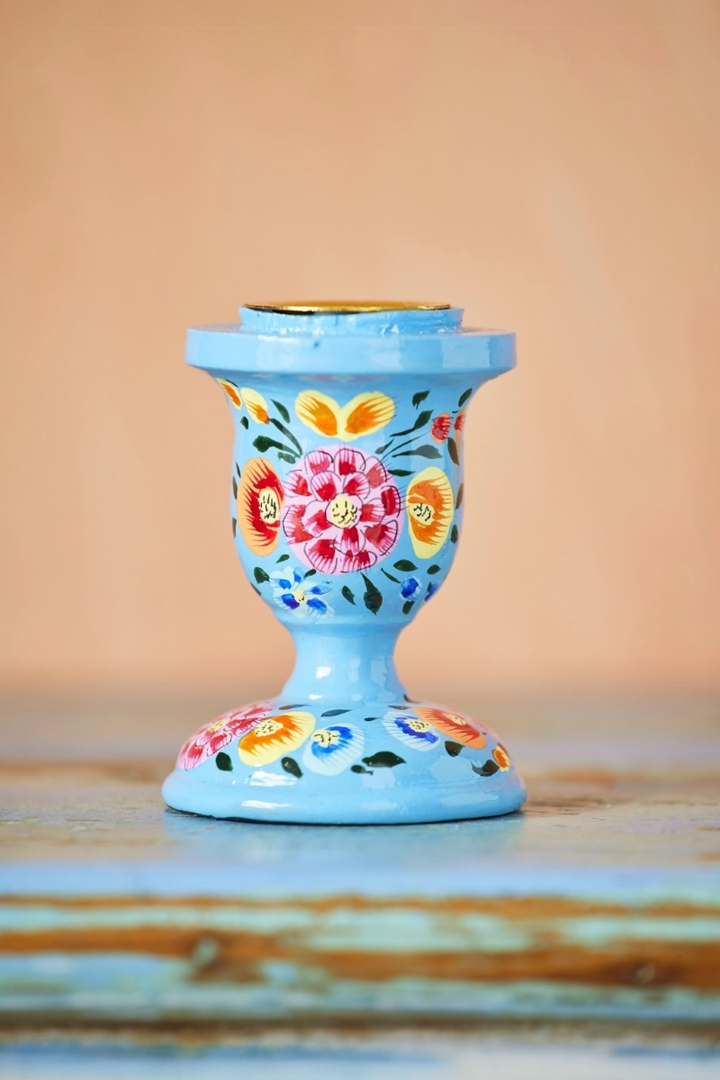Hand Painted Kashmiri Candlestick