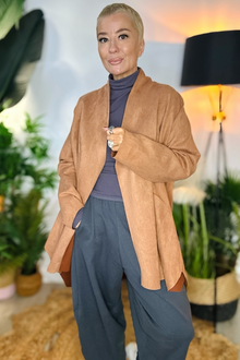 Beth Longline Faux Suede Jacket