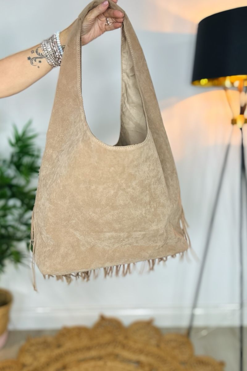 Fran Fringed Faux Suede Bag