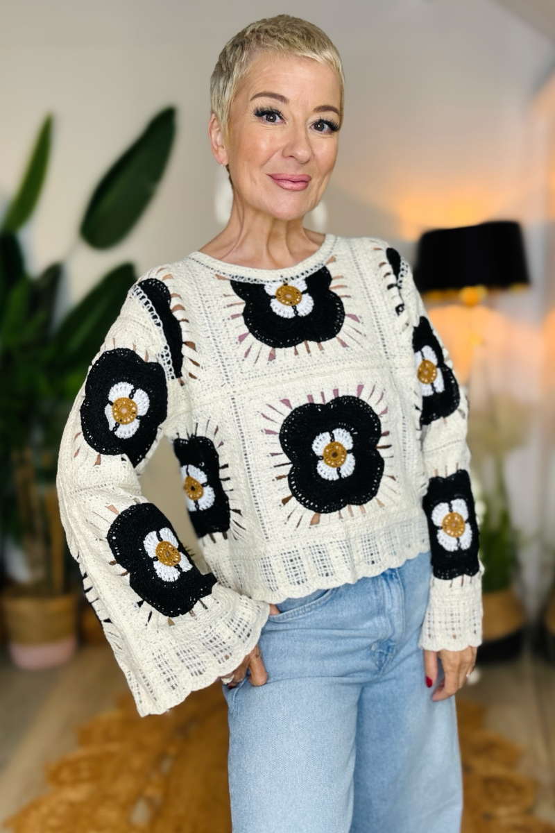 Flower Power Crochet Jumper