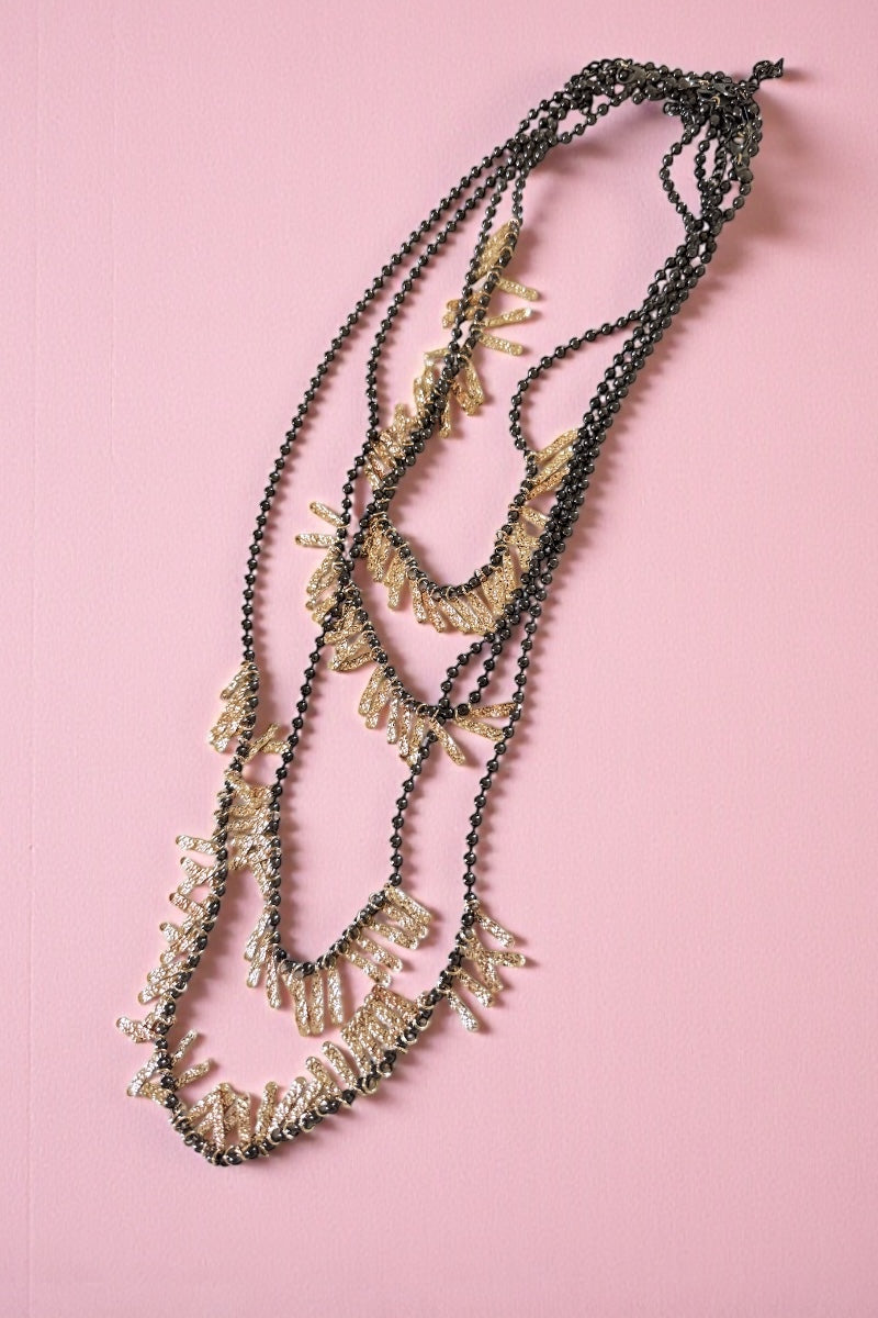 Multi Strand Metallic Necklace