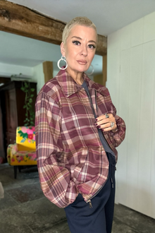 Corrine Checked Zip up Bomber