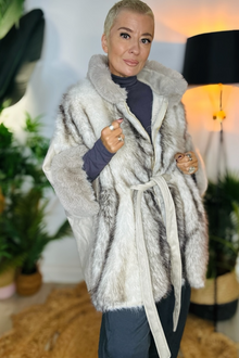 Jess Faux Fur Zip Front Cape