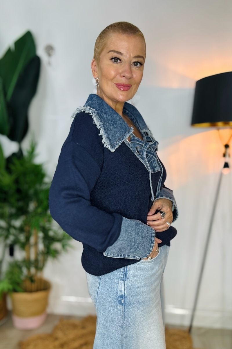 Pre-Order Lex Denim Detailed Jumper