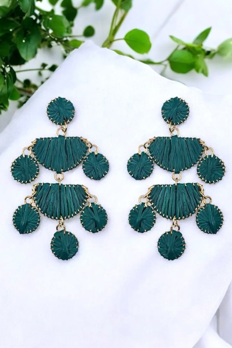 Trap Raffia Chandelier Earrings