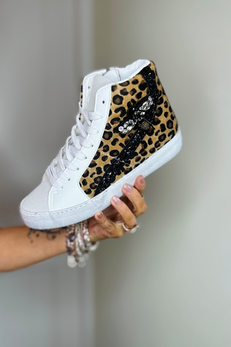 Zeena Leopard Hi Top Trainers