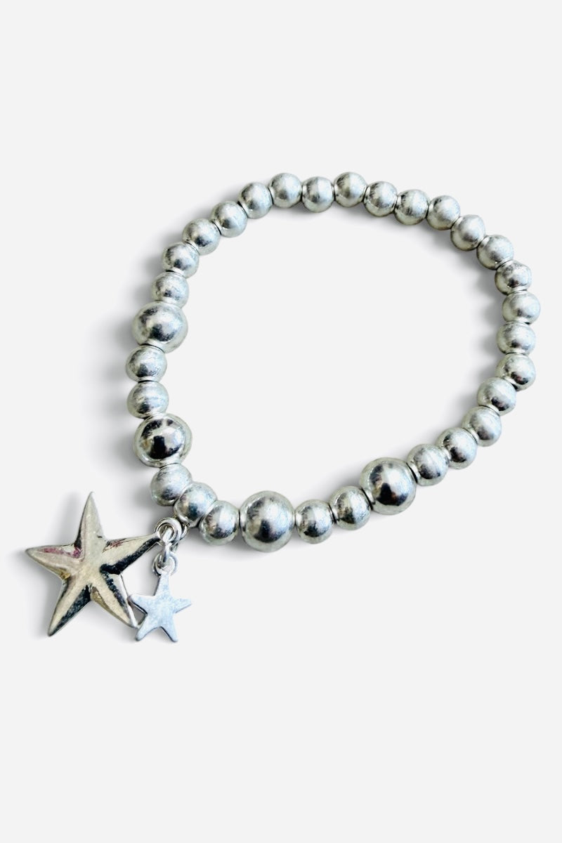 Double Star Silver Ball Bracelet