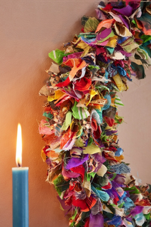Recycled Sari Wreath Multicolour - Large