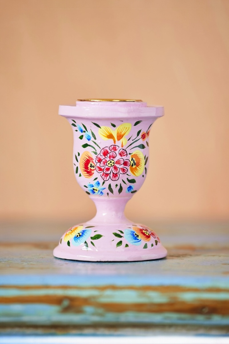 Hand Painted Kashmiri Candlestick