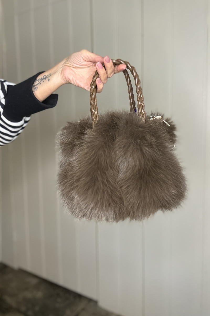 Pom Faux Fur Bag