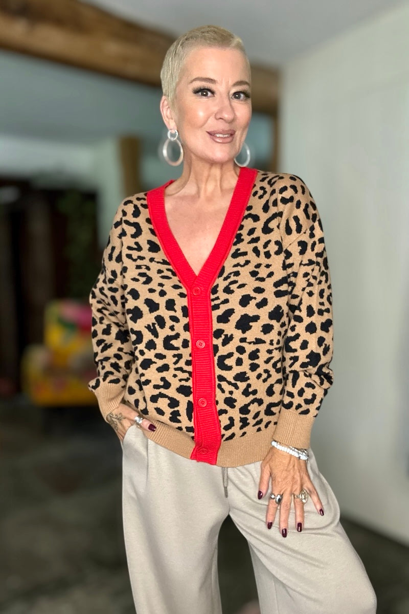 Colour Pop Leopard Print Cardigan