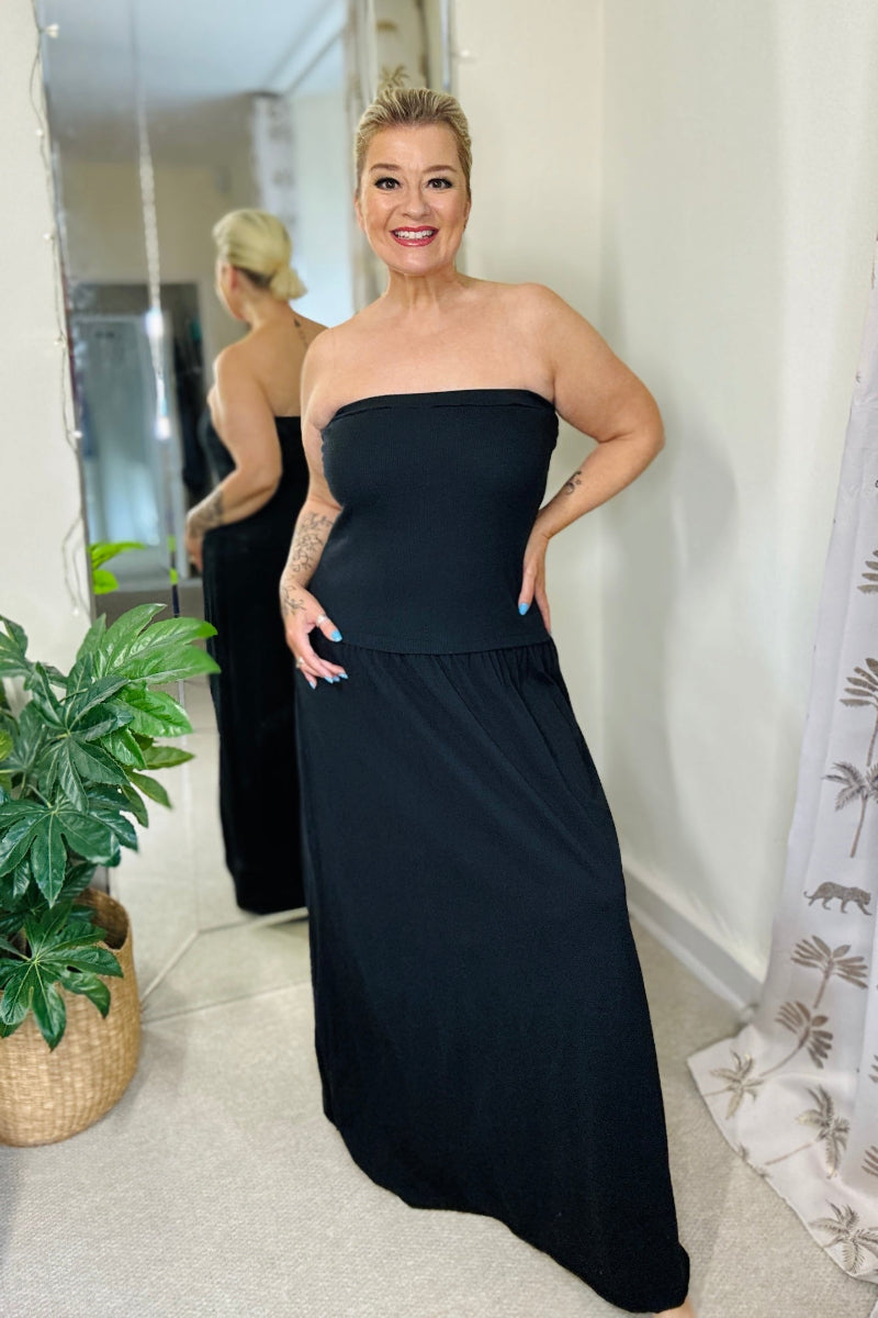 Summer Dress Strapless in Black