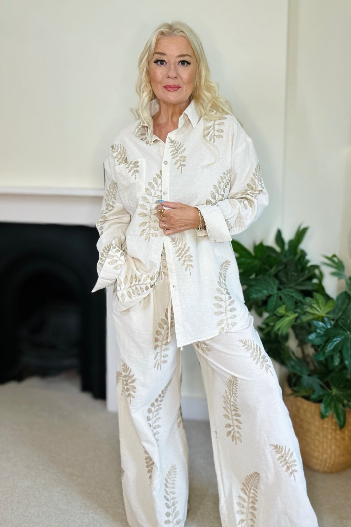Embroidered Leaf Co-Ord
