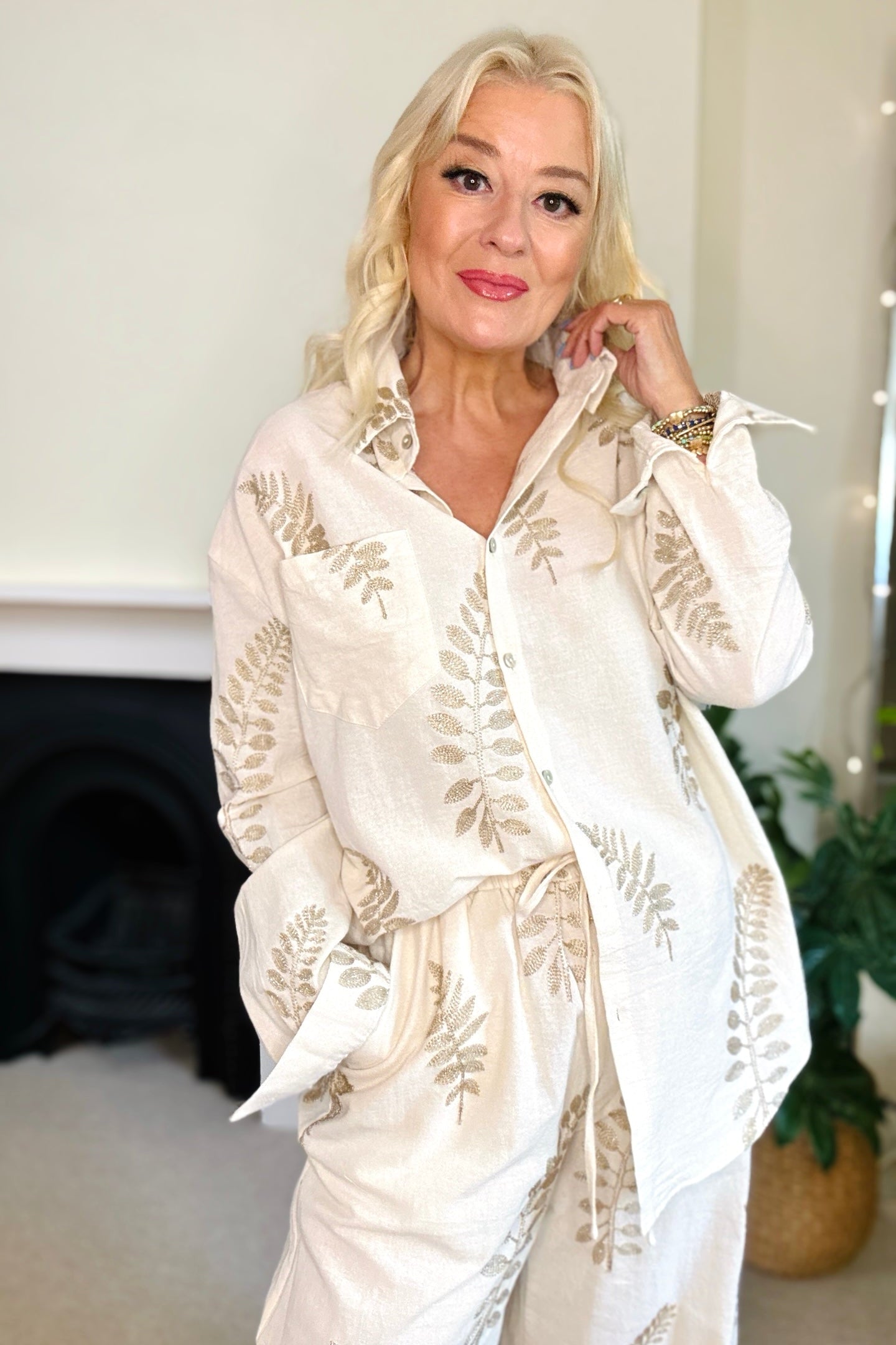 Embroidered Leaf Co-Ord