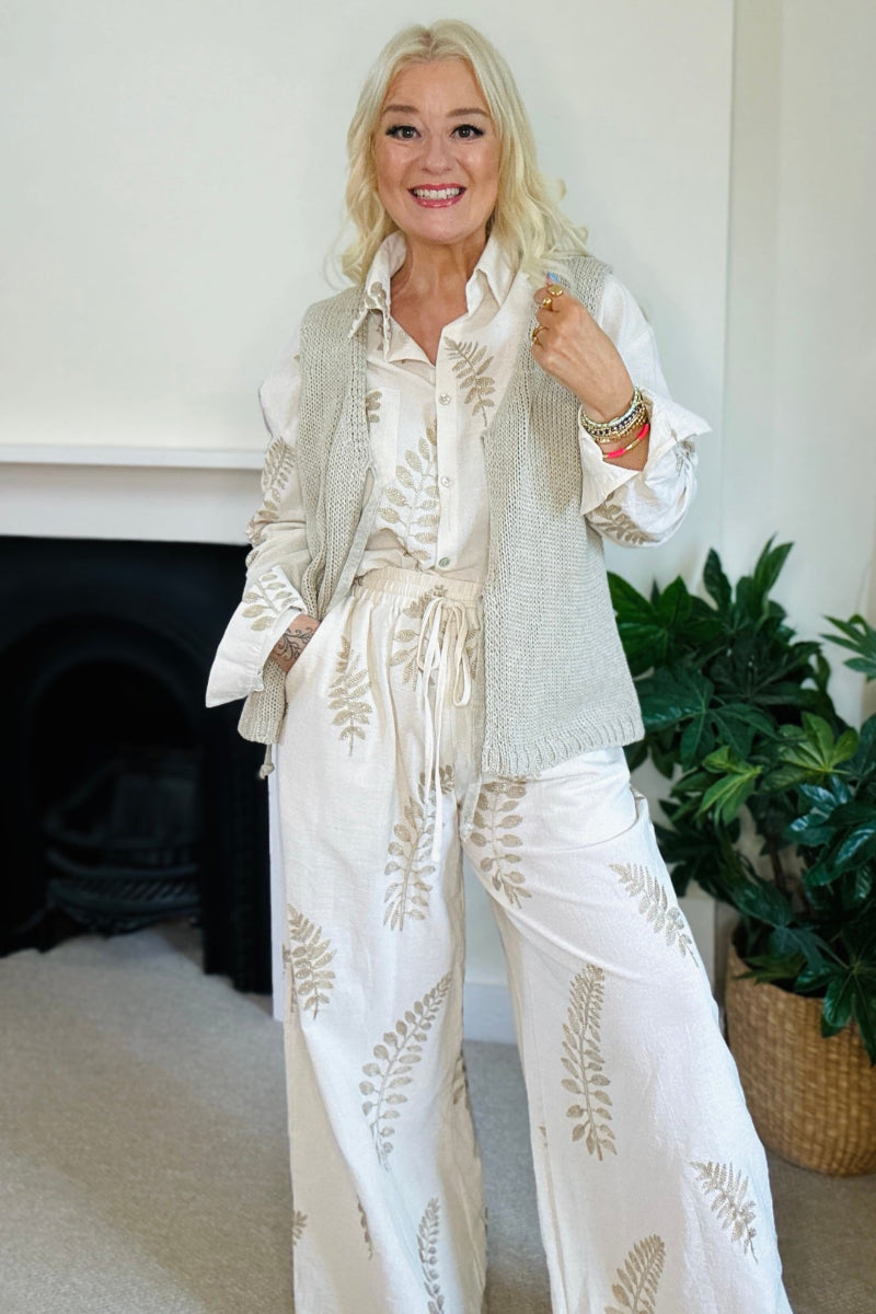 Embroidered Leaf Co-Ord