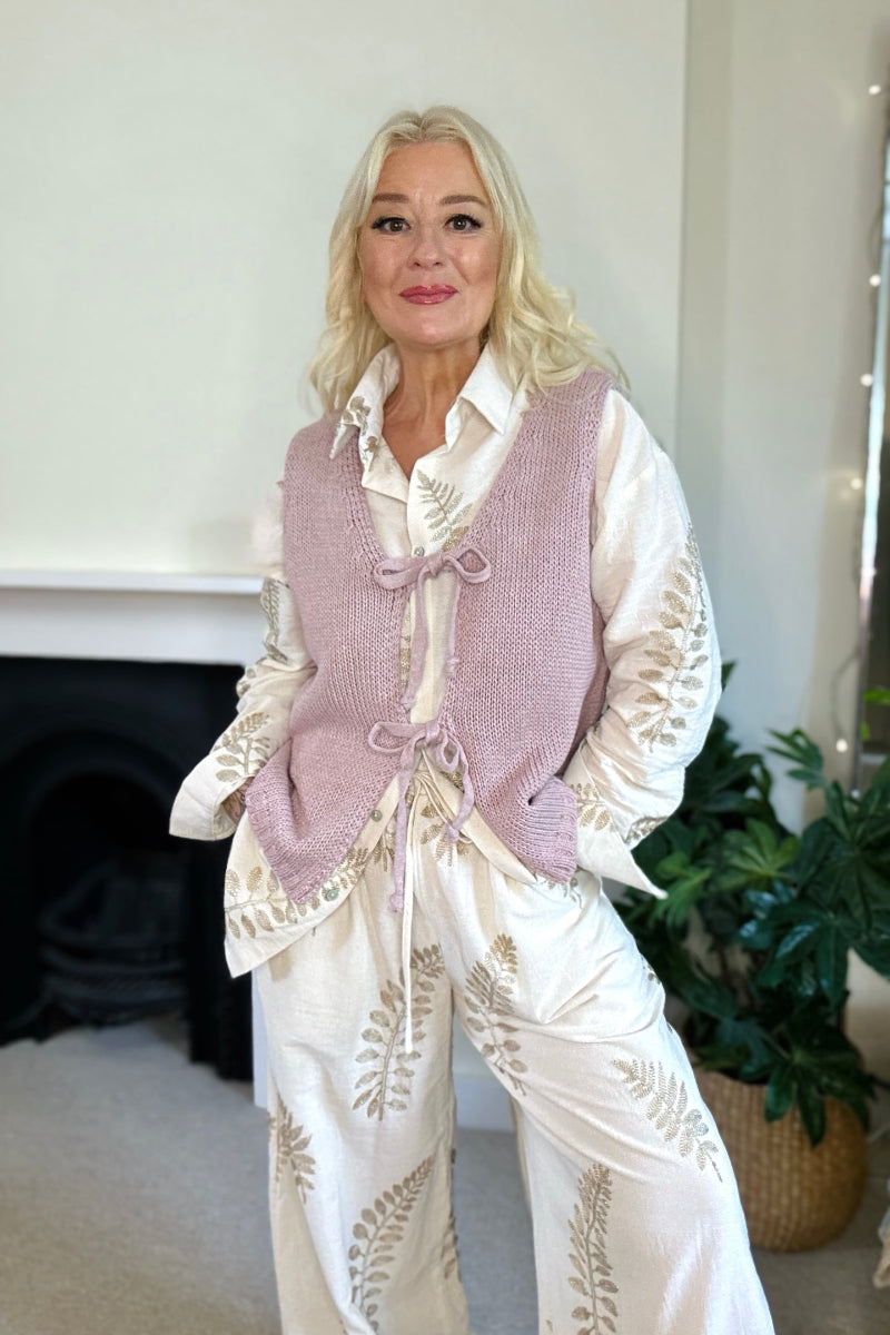 Knitted Tie-Front Waistcoat