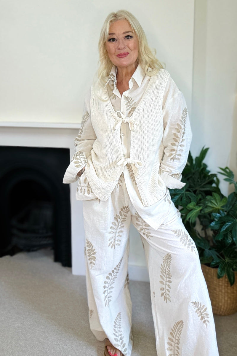 Embroidered Leaf Co-Ord