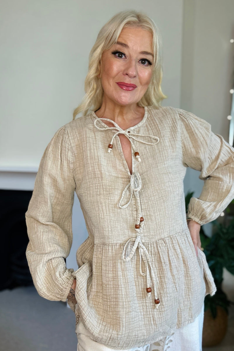 Bella Tie Front Top