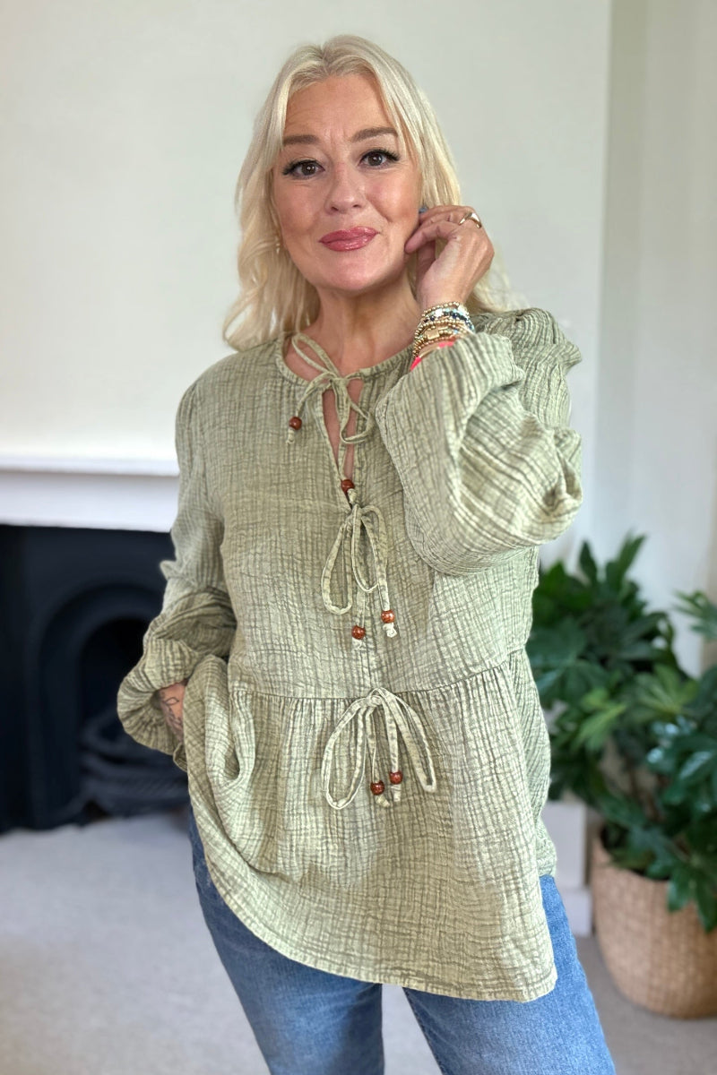 Bella Tie Front Top