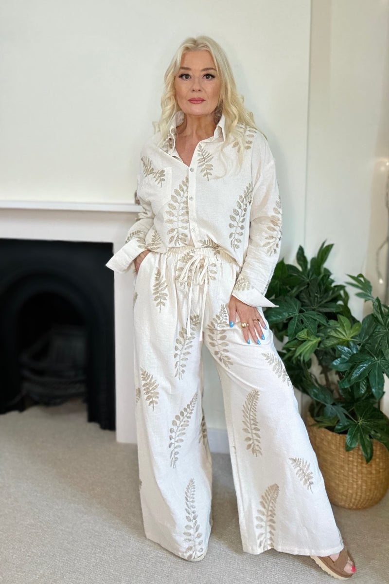 Embroidered Leaf Co-Ord