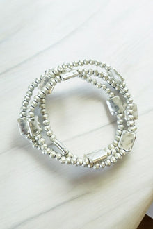 Triple Strand Bead & Block Bracelet