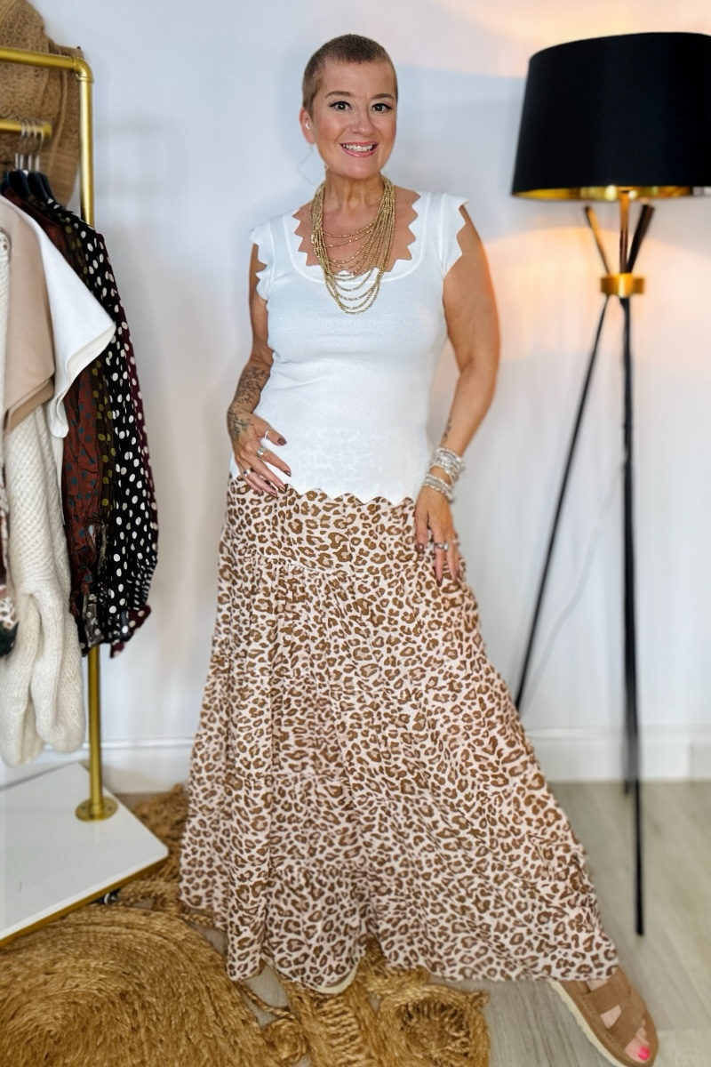 Leopard Print Maxi Skirt