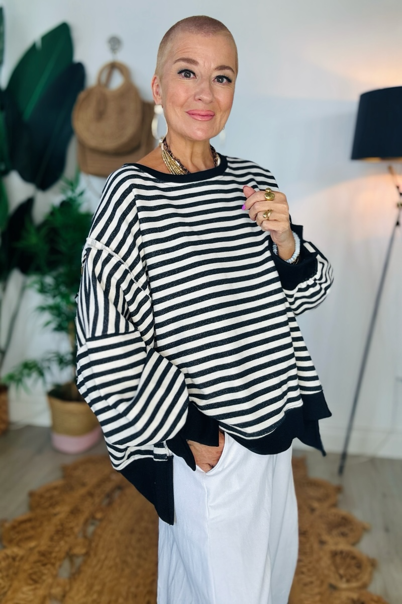 Damson Stripe Sweatshirt