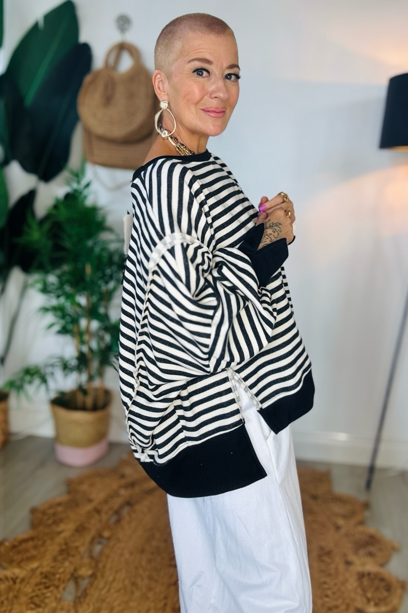 Damson Stripe Sweatshirt
