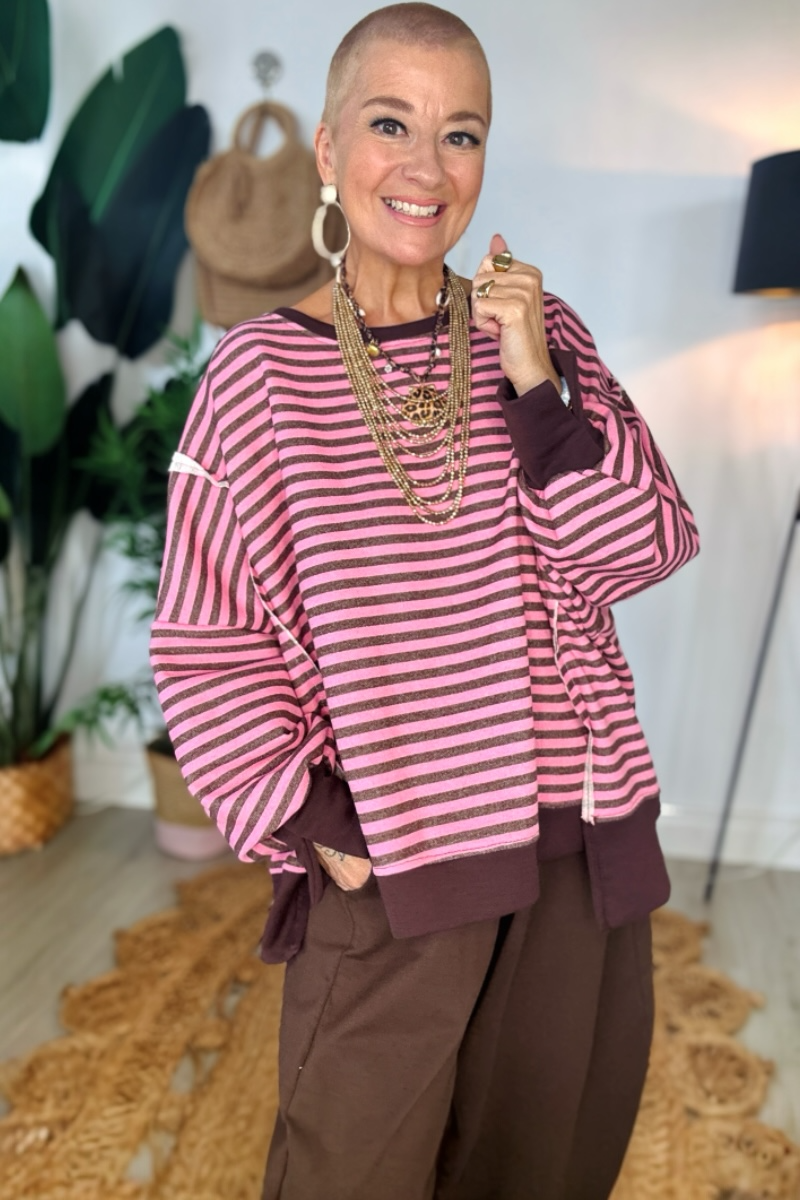 Damson Stripe Sweatshirt