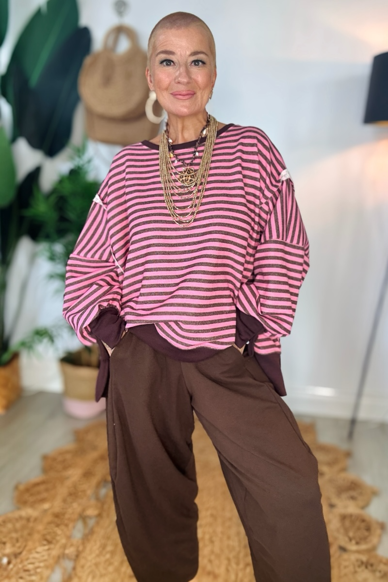 Damson Stripe Sweatshirt