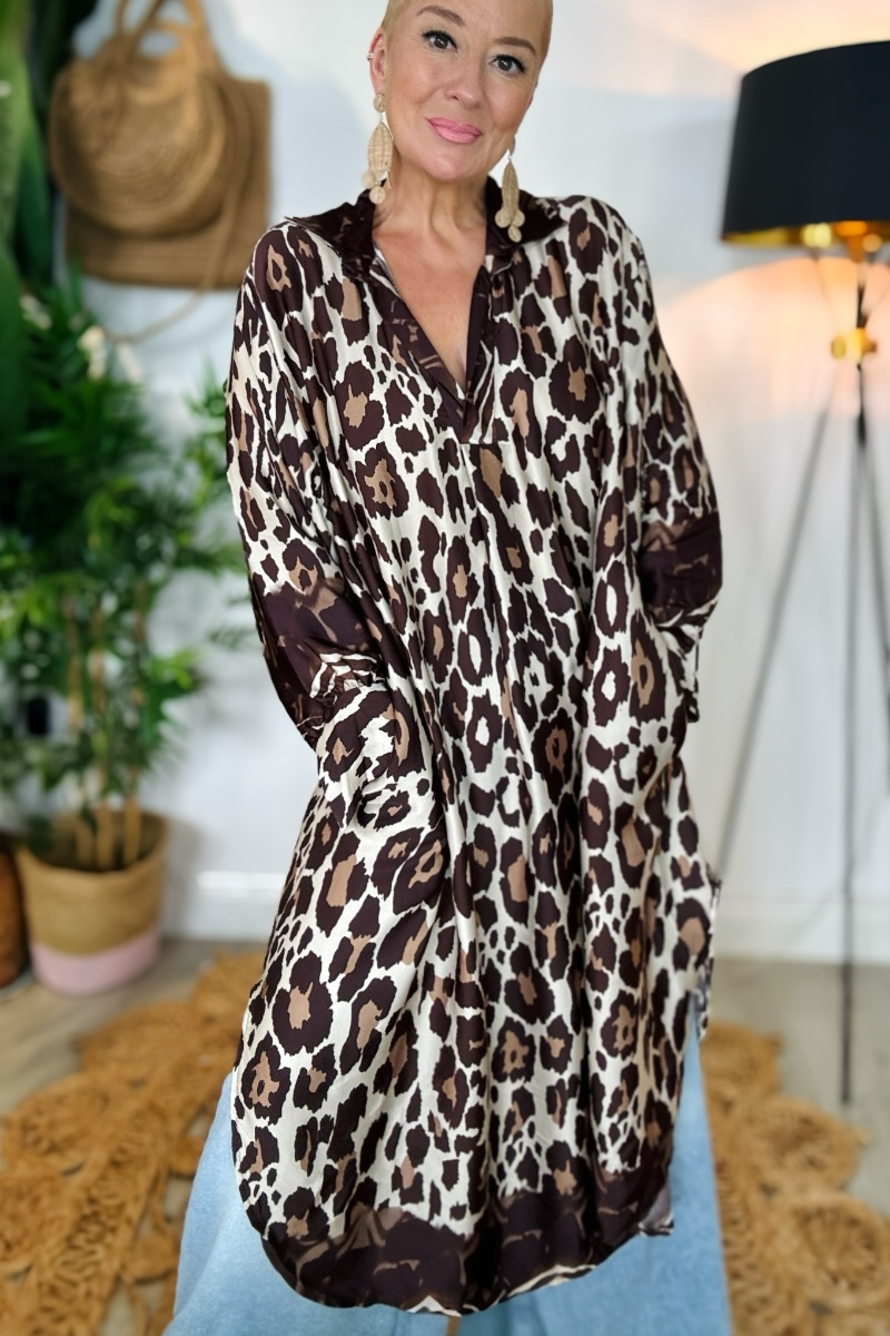 Chelsea Silk Mix Animal Print Tunic