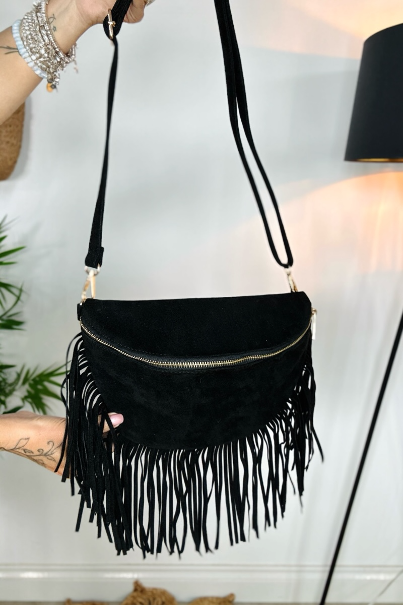 Fay Fringed Faux Suede Bag