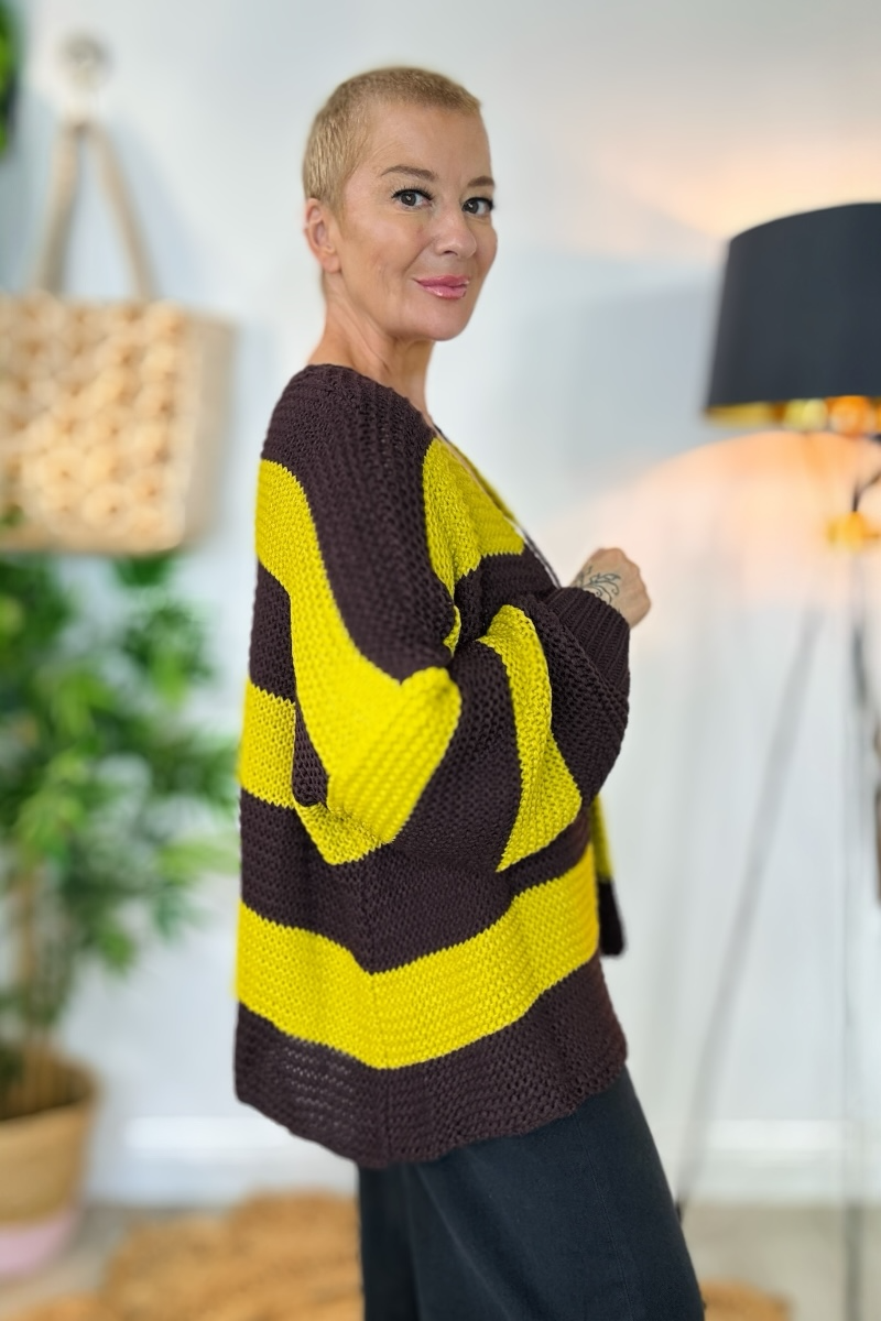 Fran Bold Striped Cardi